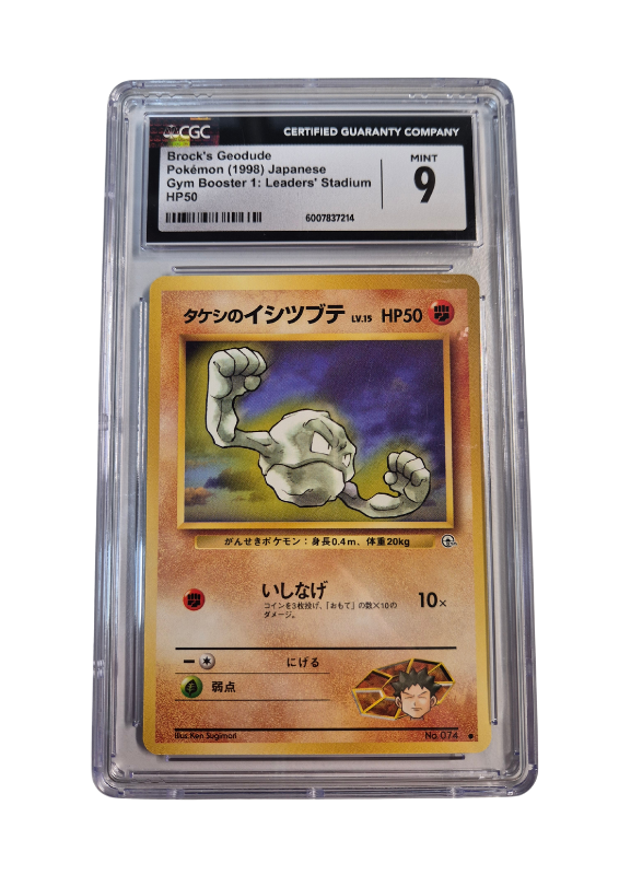 Pokémon - Brock's Geodude/Rockos Kleinstein - Leaders Stadium - CGC 9