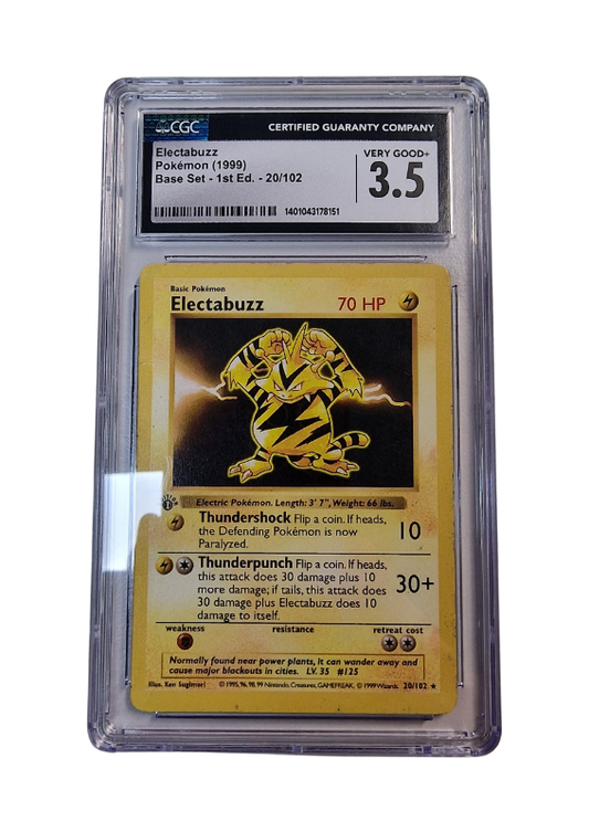 Pokémon - Elektek/Electabuzz  - Base Set #20 1st Edition - CGC 3.5