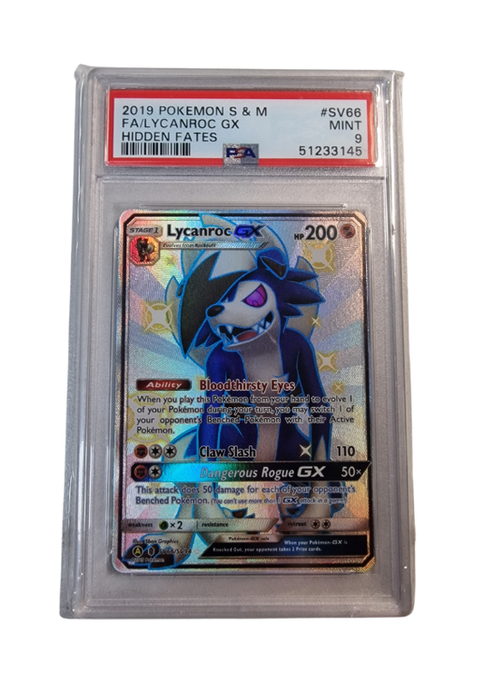 Pokémon - Lycanroc GX - Hidden Fates/Verborgenes Schicksal #SV66 - PSA 9