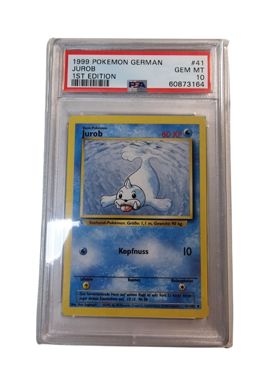 Pokémon - Jurob - Base Set 1st. Edition #41 - Deutsch - PSA 10