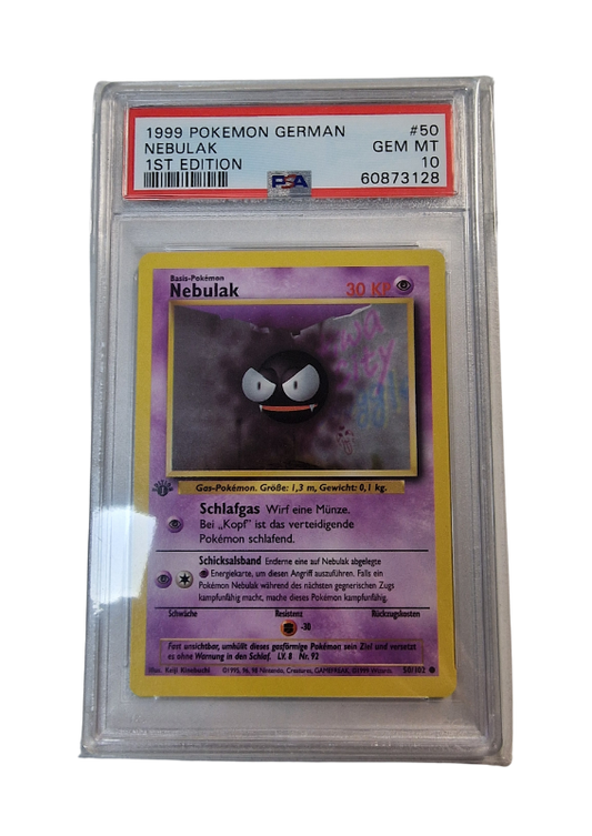 Pokémon - Nebulak - Base Set 1st. Edition #50 - Deutsch - PSA 10