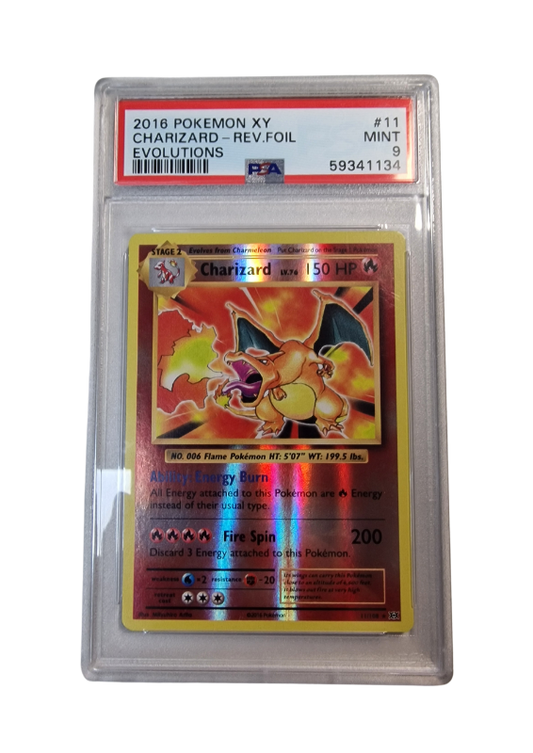Pokémon - Glurak/Charizard - Evolutions REV.HOLO #11 - PSA 9