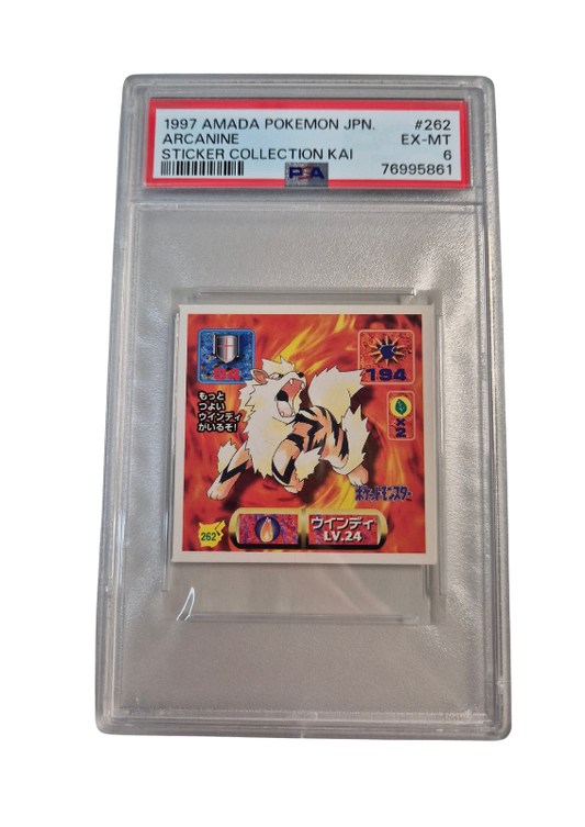 Pokémon - Arcanine/Arkani - Kai Sticker Collection - PSA 6