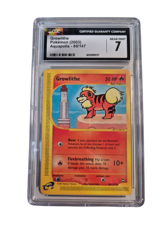 Pokémon - Growlithe/Fukano - Aquapolis - CGC 7