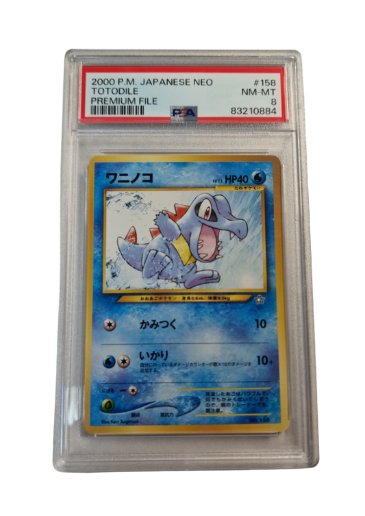Pokémon - Karnimani/Totodile - Japanese NEO #158 - PSA 8